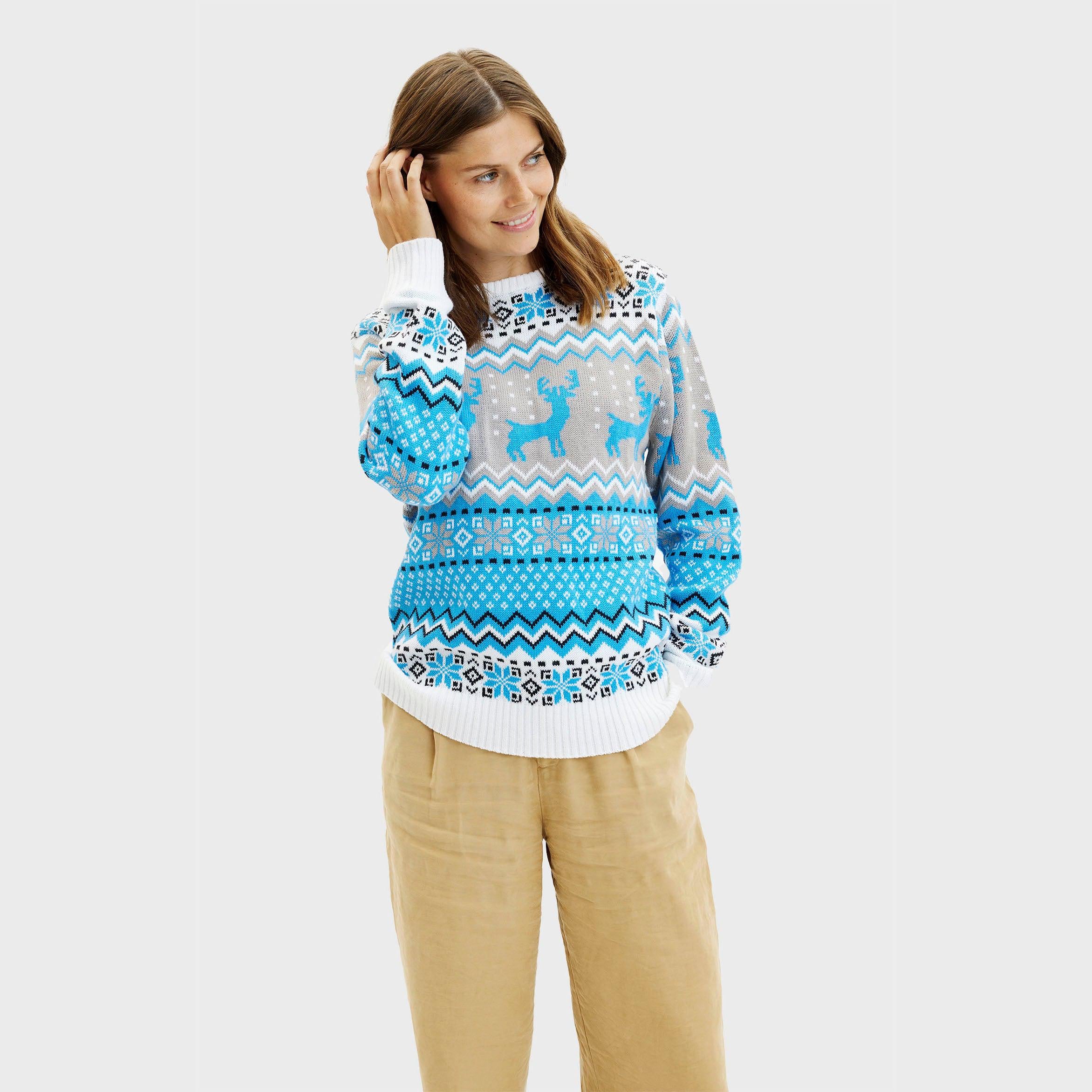 Traditionele Kersttrui Blauw - Dames